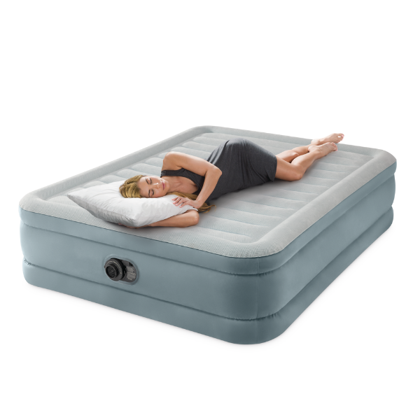 INTEX Надувная кровать "Velur Queen Premium Comfort" 152х203х46 см, встр.нас. 220В, до 272 кг
