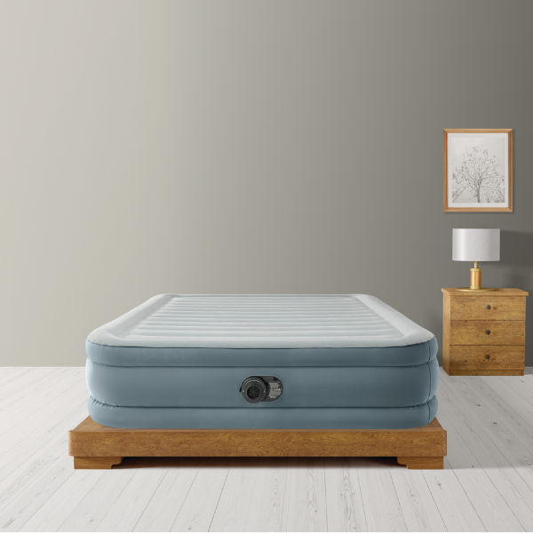 INTEX Надувная кровать "Velur Queen Premium Comfort" 152х203х46 см, встр.нас. 220В, до 272 кг