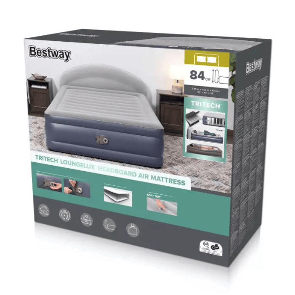 Bestway Saltea gonflbilă cu pompa electrică  220 V încorporată și tăblie,  229х152х84 cm