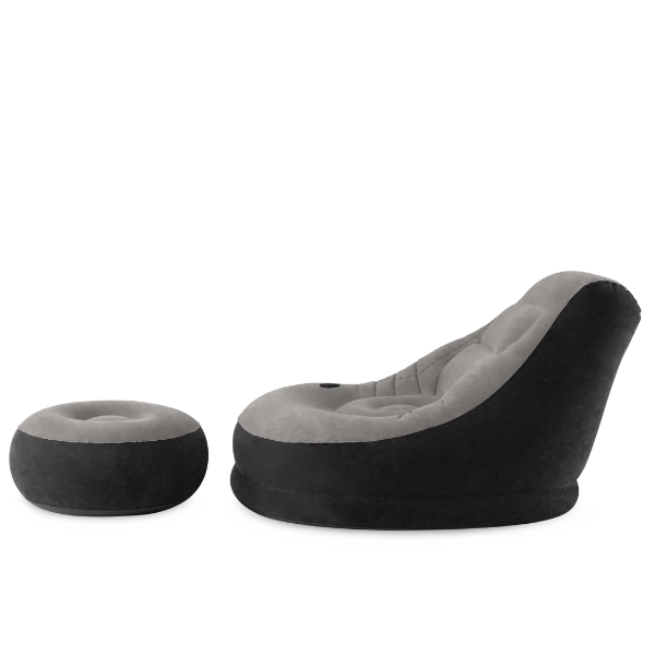 INTEX Надувное кресло с пуфом VELUR ULTRA LOUNGE (Chair &amp; Ottoman) 102x137x79 см / 64x28 см