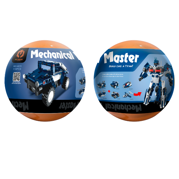 Конструктор в яйце iM Master Mechanical Master "Транспортные средства", 6 моделей, от 118 до 124 элем.