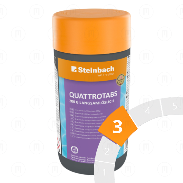 Мульти-функциональные таблетки хлора 200 г "Quattro - tabs", 1 кг