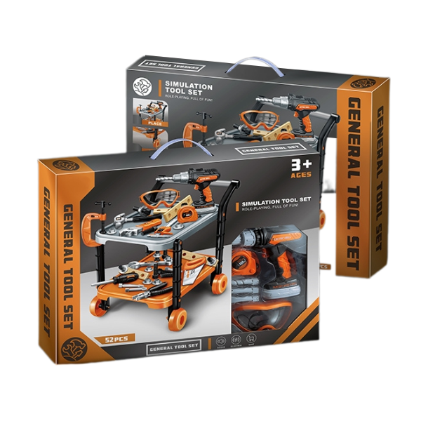 Set de joacă pentru copii „Tânărul constructor” – cu cărucior portabil pentru unelte