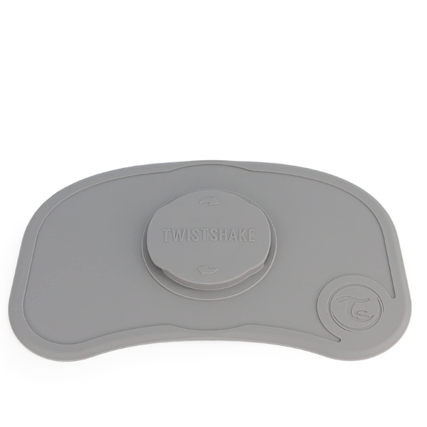 Set anti-alunecare cu farfurie Twistshake Click-Mat, gri