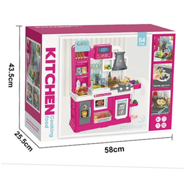 Set de joacă pentru copii „Tânărul bucătar” – bucătărie interactivă cu accesorii pentru gătit, 64 elem.