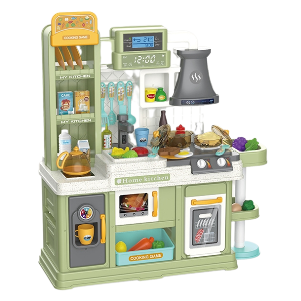 Set de joacă pentru copii „Micul chef” – bucătărie interactivă cu accesorii pentru gătit, 64 elem.