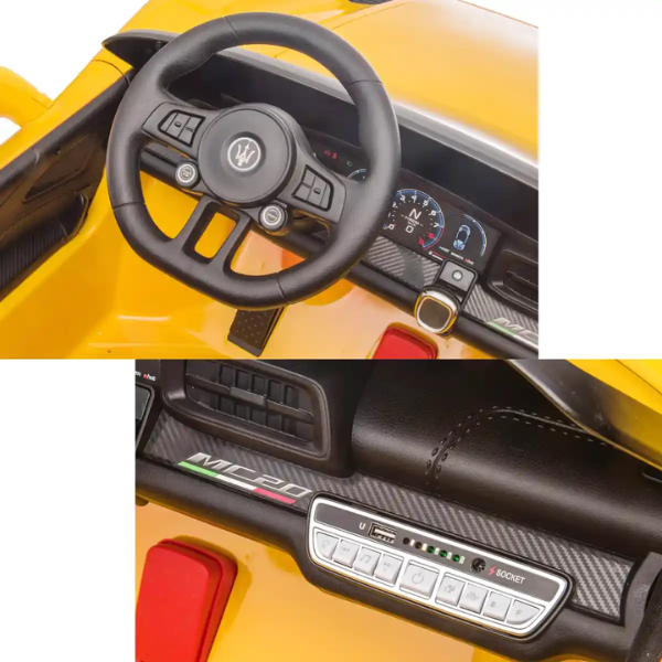 Машина MASERATI MC20, Аккумулятор 12V7AH, 2 мотора 60W, EVA колеса