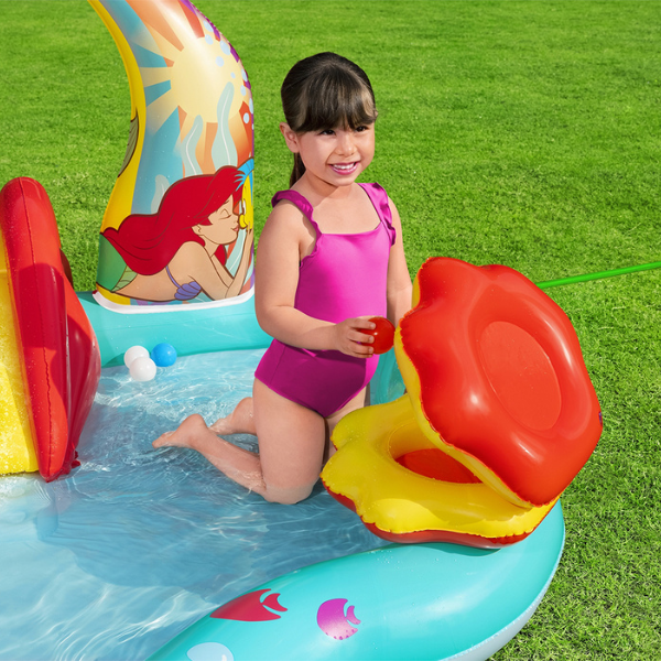 Bestway Centrul de joc gonflabil "Disney Sirena", 221x193x140 cm, 2+