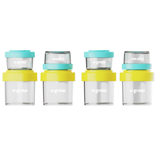 Set 8 recipiente cu capac pentru stocarea hranei copiilor, 4x80 ml + 4x220 ml