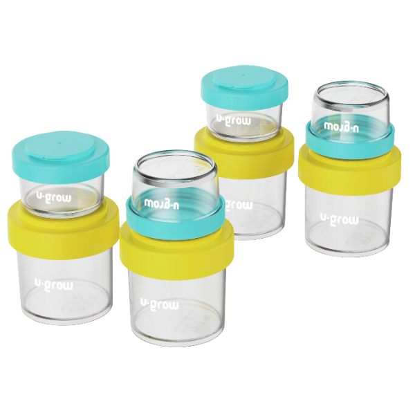 Set 8 recipiente cu capac pentru stocarea hranei copiilor, 4x80 ml + 4x220 ml