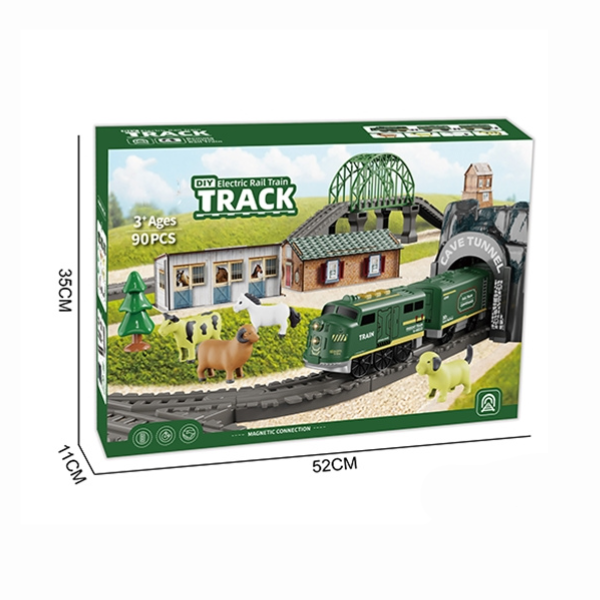 Tren electric cu cale ferată și accesorii