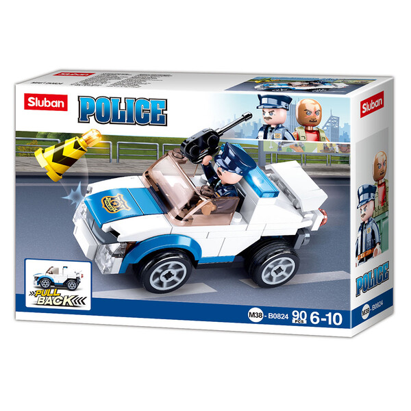 Set de construcție ”Mașină de poliție” cu inerție, 90 elem.