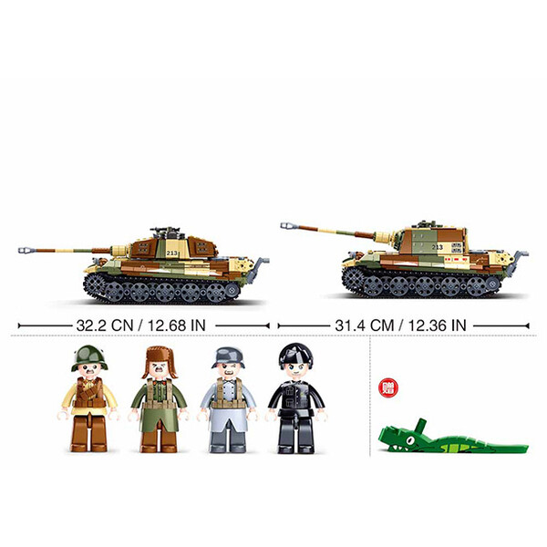 Конструктор Танк 2 в 1 "Королевский тигр", 930 элем.