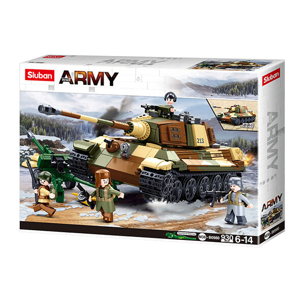 Конструктор Танк 2 в 1 "Королевский тигр", 930 элем.