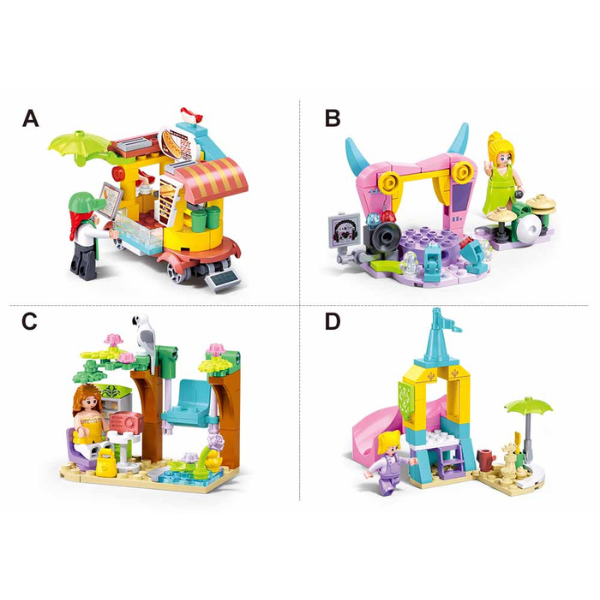 Set de construcție ”Mini seturi de joacă", 4 modele, de la 51 pînă la 100 elem.