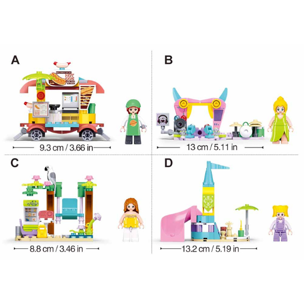 Set de construcție ”Mini seturi de joacă", 4 modele, de la 51 pînă la 100 elem.