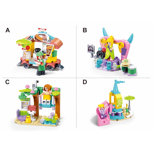 Set de construcție ”Mini seturi de joacă", 4 modele, de la 51 pînă la 100 elem.
