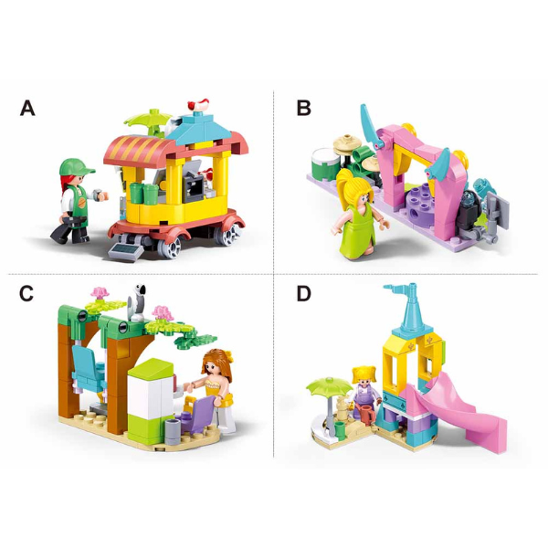 Set de construcție ”Mini seturi de joacă", 4 modele, de la 51 pînă la 100 elem.