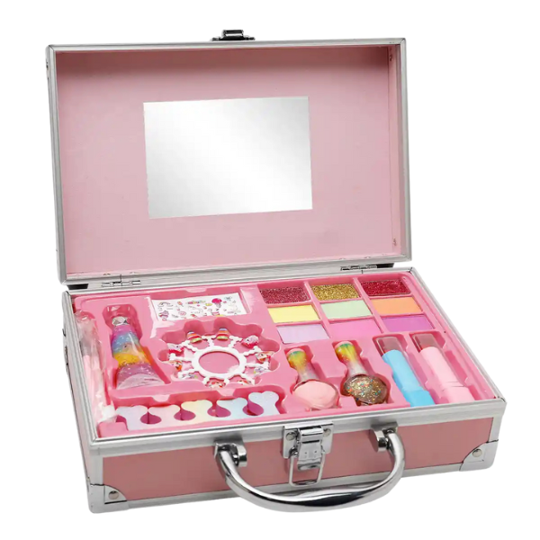 Set de machiaj în valiză roz cu unicorn
