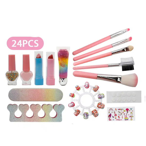Set de machiaj în valiză roz cu unicorn