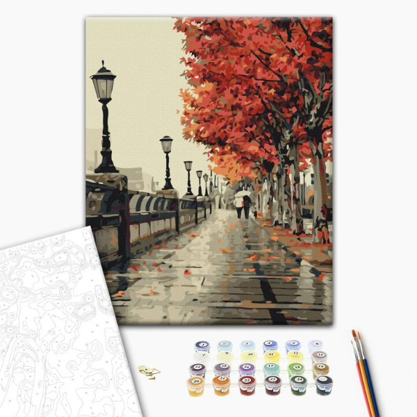 Pictură pe numere 40×50 (în cutie) – Bulevardul de toamnă