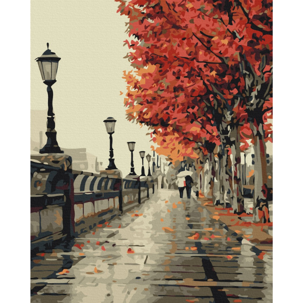 Pictură pe numere 40×50 (în cutie) – Bulevardul de toamnă