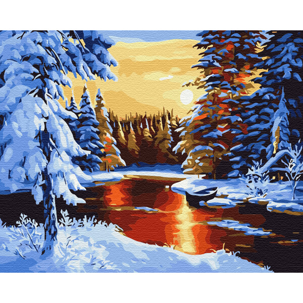 Pictură pe numere 40*50 cm (în cutie) – Iarnă de poveste