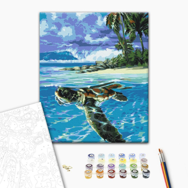 Pictură pe numere 40х50 cm (fără cutie)  – Țestoasa tropicală