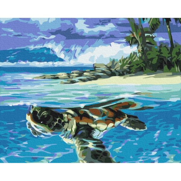 Pictură pe numere 40х50 cm (fără cutie)  – Țestoasa tropicală