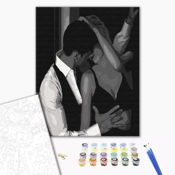 Pictură pe numere 40×50 (în cutie) – Îmbrățișați de pasiune