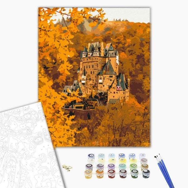 Pictură pe numere 40х50 cm (fără cutie) – Castel de toamnă.