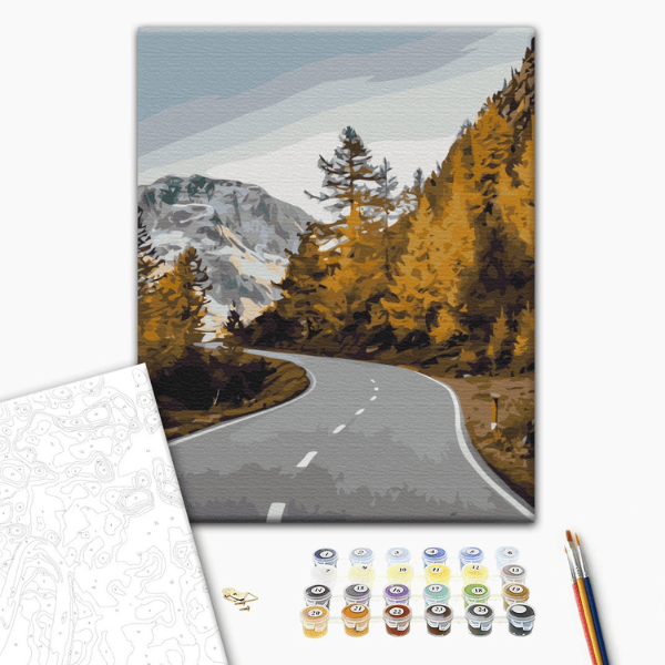 Pictură pe numere 40*50 cm (în cutie) – Drum peisagistic.