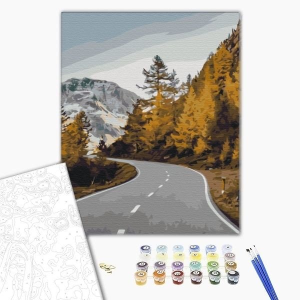 Картина по номерам 40х50 см (без упаковки) - Пейзажная дорога