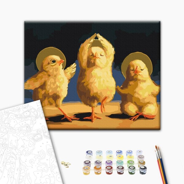 Pictură pe numere 40*50 cm (în cutie) – Pui spirituali