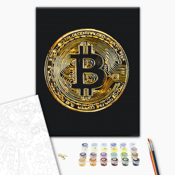 Pictură pe numere 40х50 cm (fără cutie)  – Bitcoin