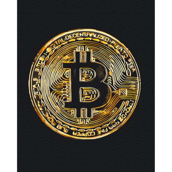 Pictură pe numere 40х50 cm (fără cutie)  – Bitcoin