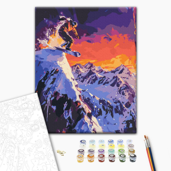 Pictură pe numere 40*50 cm (în cutie) – Cuceritorul munților.