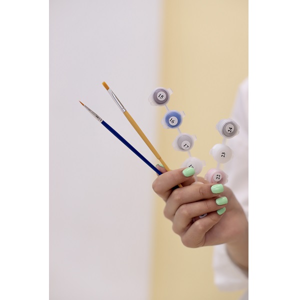 Pictură pe numere 40×50 (în cutie) – Bufniță smarald cu culori metalizate