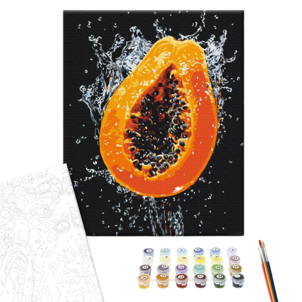 Pictură pe numere 40х50 cm (fără cutie) – Explozia papayei suculente