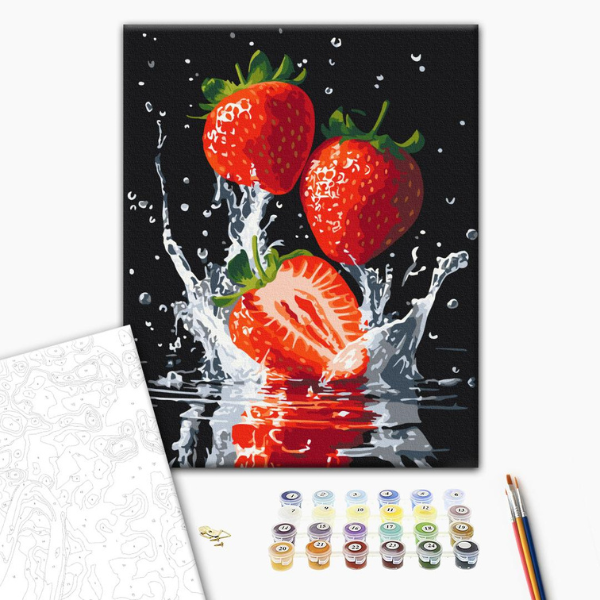 Pictură pe numere 40×50 (în cutie) – Căpșuni suculente