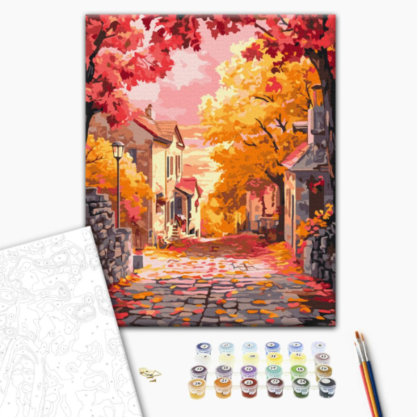 Pictură pe numere 40х50 cm (fără cutie) – Apus de toamnă