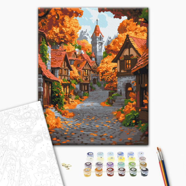Pictură pe numere 40×50 (în cutie) – Orașul octombrie