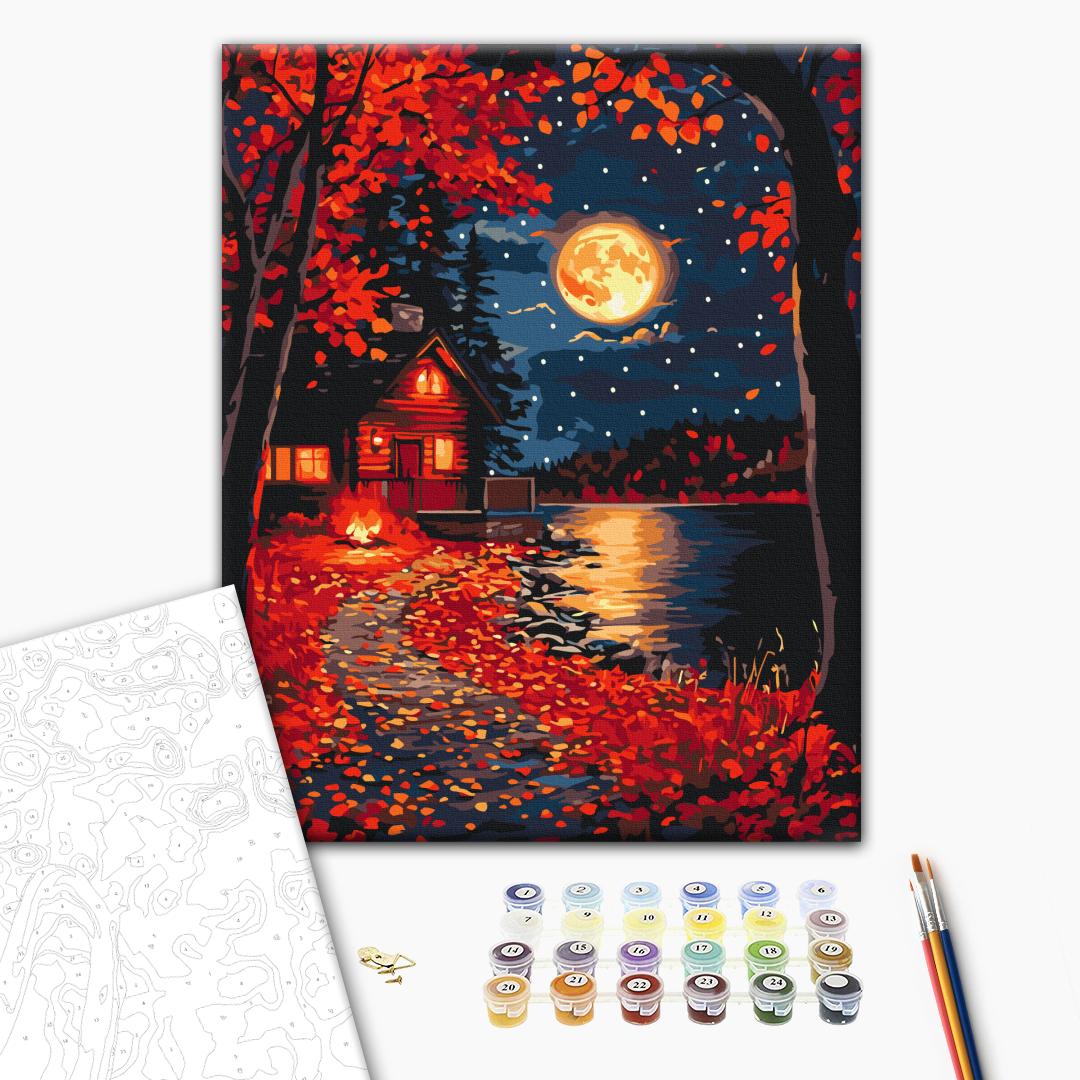 Pictură pe numere 40*50 cm (în cutie) – Ținutul frunzelor roșii.