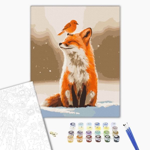 Pictură pe numere 40*50  сm (fără cutie) – Prietenii iernii.
