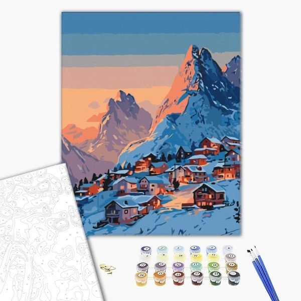Pictură pe numere 40*50  сm (fără cutie) – Dimineață înghețată.