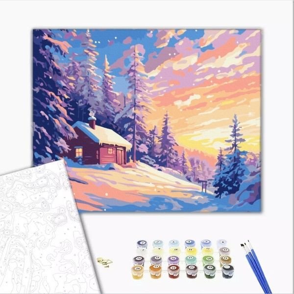 Pictură pe numere 40*50 сm (fără cutie) – Cerul arzător al iernii