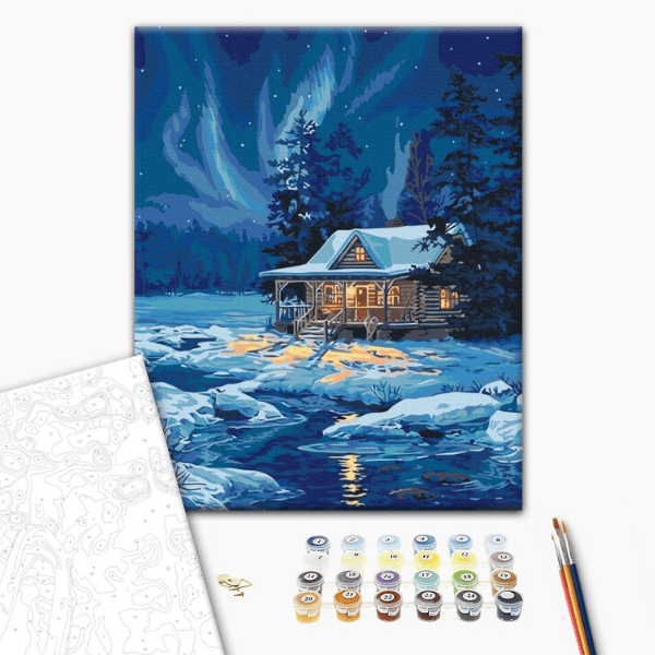 Pictură pe numere 40*50 cm (în cutie) – Aurora polară