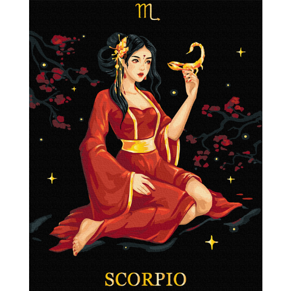 Pictură pe numere 40*50 сm (pânză neagră/fără cutie) – Scorpion