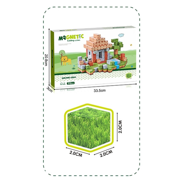 Constructor magnetic pentru copii „Căsuța de lângă pârâu” 312 elem.