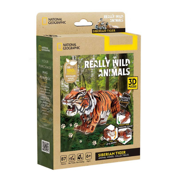 3D puzzle "Tigrul Siberian", 87 elemente